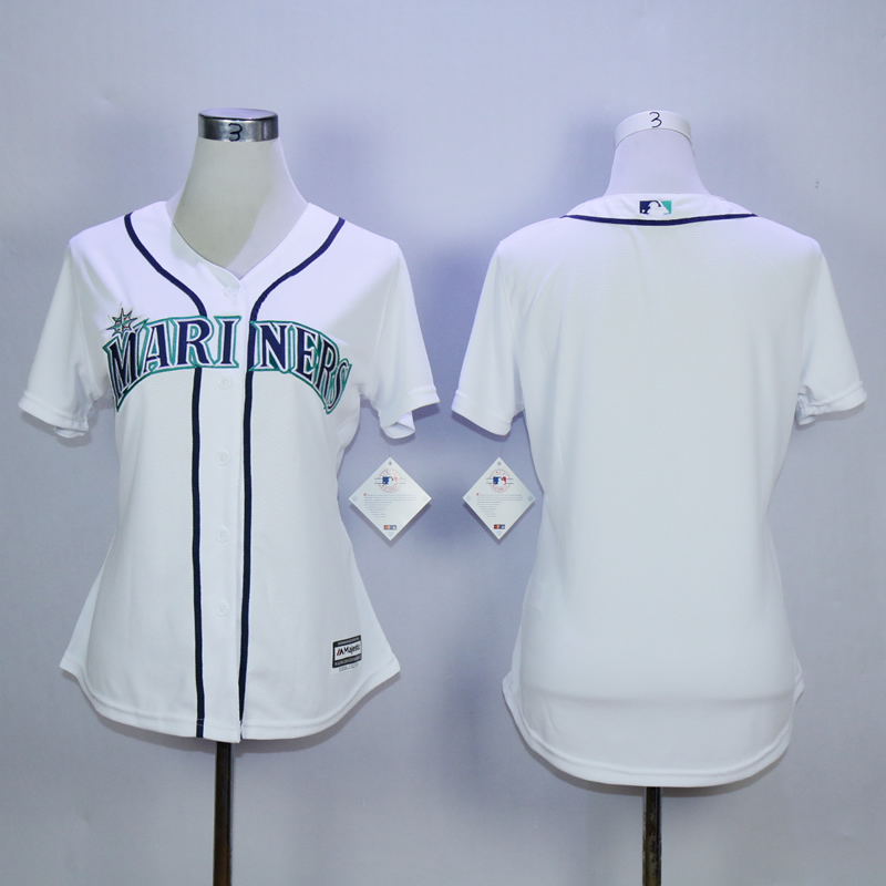 Women Seattle Mariners Blank White MLB Jerseys->women mlb jersey->Women Jersey